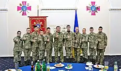 Stepan Poltorak with school cadets.