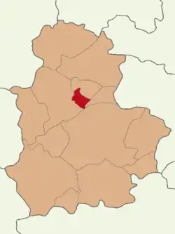Map showing Oğuzlar District in Çorum Province