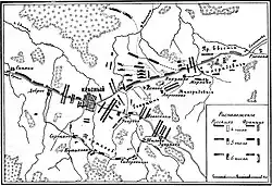 Battle of Krasnoi August 2nd (14) 1812. (Map of troup movements)
