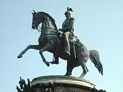The monument to Nicholas I of Russia, close-up.