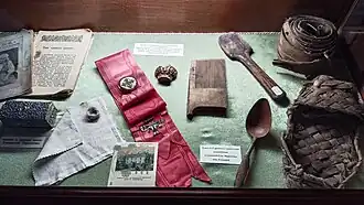 Stand with relics in the permanent exposition of the House-Museum