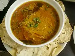 Cooked vegetables with turmeric as one of its key ingredients, referred to as Sabzi, a dish from India