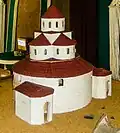 Miniature model of the monastery in the historical museum of Qakh
