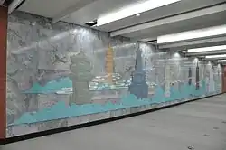 Fresco in station hall of line 6