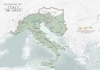 The Ostrogothic Kingdom between 508 and 534 AD