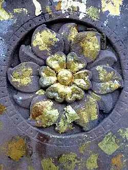 Flower Design decorated with gold leaves
