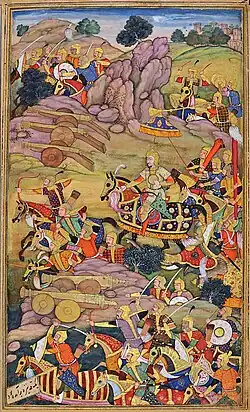 Mughal battle scene, 16th century.