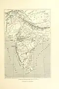 1889 map of India (Only Calicut and Cochin are highlighted from Kerala).