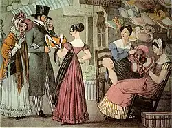 Paris millinery shop, France, 1822