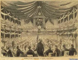 Fourth of July festivities at Faneuil Hall, Boston, 1853