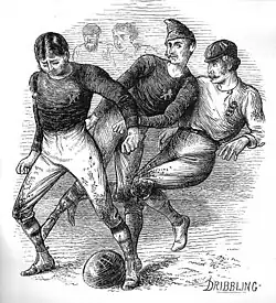 Image 19Drawing of the first international game by artist William Ralston (from History of association football)