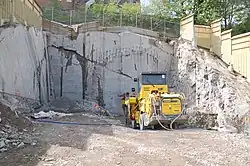 Atlas Copco equipment in the construction of West Link. The construction equipment business belongs to Epiroc.