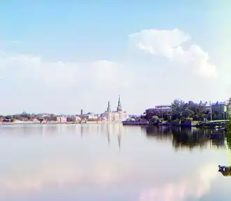 View from the pond's left bank