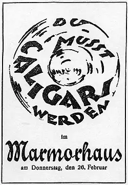 “You must become Caligari, at the Marble House on Thursday February 26”, unsigned poster.