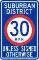 Surburban district speed limit (Ontario) (1960)