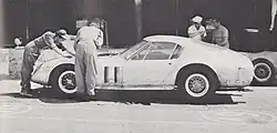 The low front profile shows the eventual shape of the production 250 GTO, while the rear still resembles a 250 GT SWB.