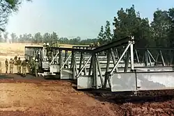 Squadron constructing a Transfield heavy girder (temporary) bridge
