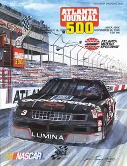 The 1990 Atlanta Journal 500 program cover, featuring Dale Earnhardt.