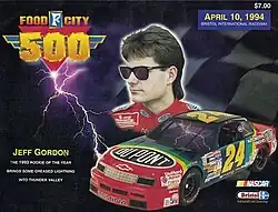 The 1994 Food City 500 program cover, featuring Jeff Gordon.