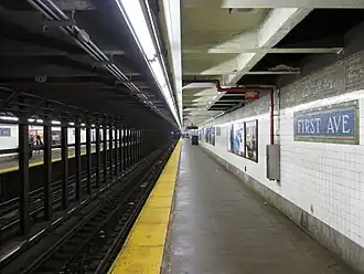 The First Avenue subway station