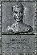 Bronze relief portrait of Col. Boomer at Vicksburg National Military Park