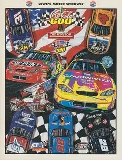 The 2000 Coca-Cola 600 program cover Artwork by NASCAR artist Sam Bass.