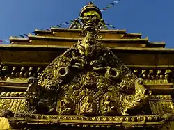 Close-up of Swayambhunath stupa