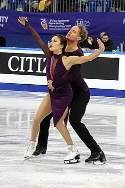 Madison Chock and Evan Bates at the 2017 Four Continents Championships