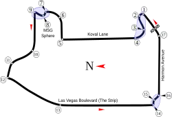 Layout of the Las Vegas Strip Circuit