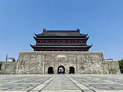 Fengyang Drum Tower prior to a roof collapse in May 2025