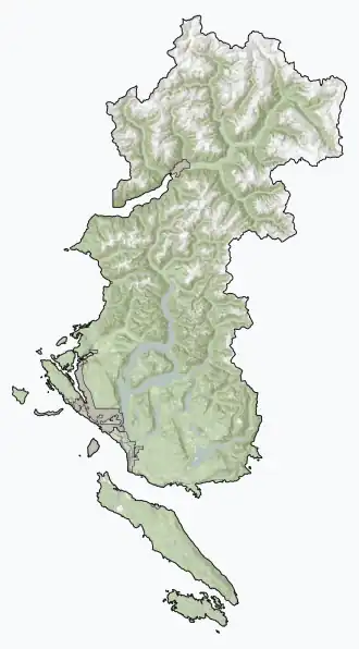 Mount Troubridge is located in qathet Regional District