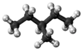 Ball and stick model of 3-methylpentane
