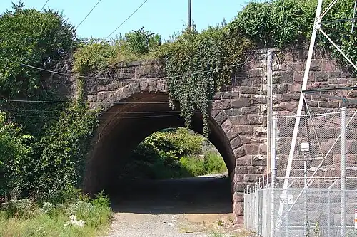 The single span stone arch, looking west