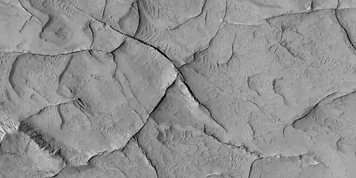 Close-up of ridge network, as seen by HiRISE under HiWish program This is an enlargement of a previous image.