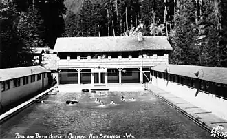 Olympic Hot Springs pool and bathhouse