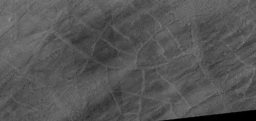 Close view of ridge network, as seen by HiRISE under HiWish program