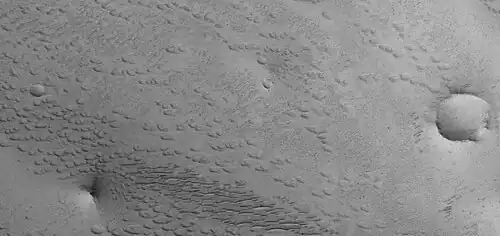Field of small pits, as seen by HiRISE under HiWish program