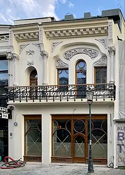 Mixed with Beaux-Arts architecture - Former Al. Assan shop (Strada Lipscani no. 72–74) in Bucharest, unknown architect (before 1906)[102]