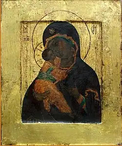 Theotokos of Vladimir, late 16th century