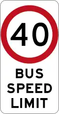 (R4-242) Bus Speed Limit (used in New South Wales)
