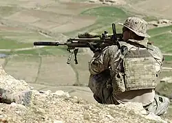 U.S. coalition SOF soldier with a Mk 20 Sniper Support Rifle (SSR)