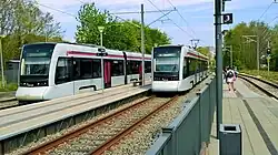 Two Stadler Tango at Lystrup.