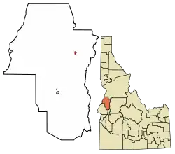 Location of New Meadows in Adams County, Idaho.