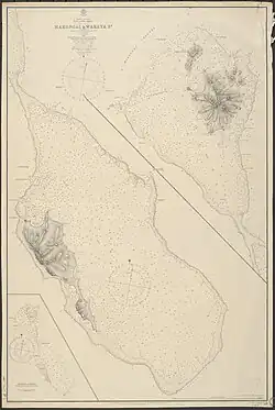 Chart of Makogai and Wakaya, two of the Fiji Islands surveyed by Denham in Herald