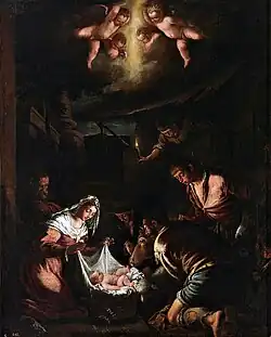 Adoration of the Shepherds (c. 1575), by Jacopo Bassano, Museo del Prado, Madrid.