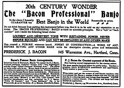Advertisement, Bacon profession Bacon, Cadenza magazine, September 1905, p53