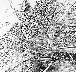 Drawing of Dubuque in 1872