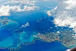 Aerial view of Ishigaki island, Taketomi and Kohama island, 2014