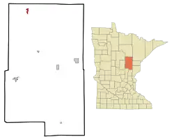 Location of Hill City within Aitkin County, Minnesota
