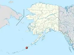 Location of Akutan in Alaska